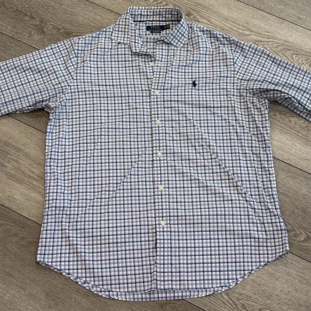 Polo Ralph Lauren Shirt Mens XL Plaid Performance Classic Fit Button‎ Up Casual